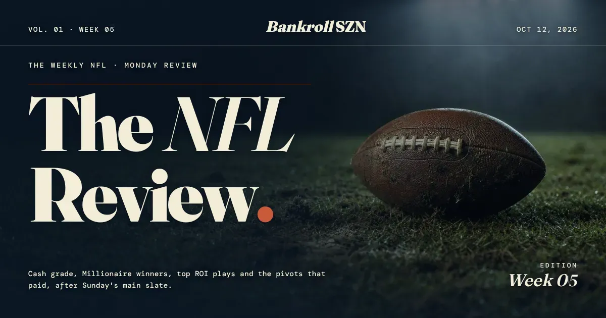 Week 5 NFL DFS Review: Cash Lineup, Millionaire Winners and Best Pivots