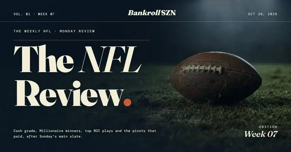 Week 7 NFL DFS Review: Cash Lineup, Millionaire Winners and Best Pivots
